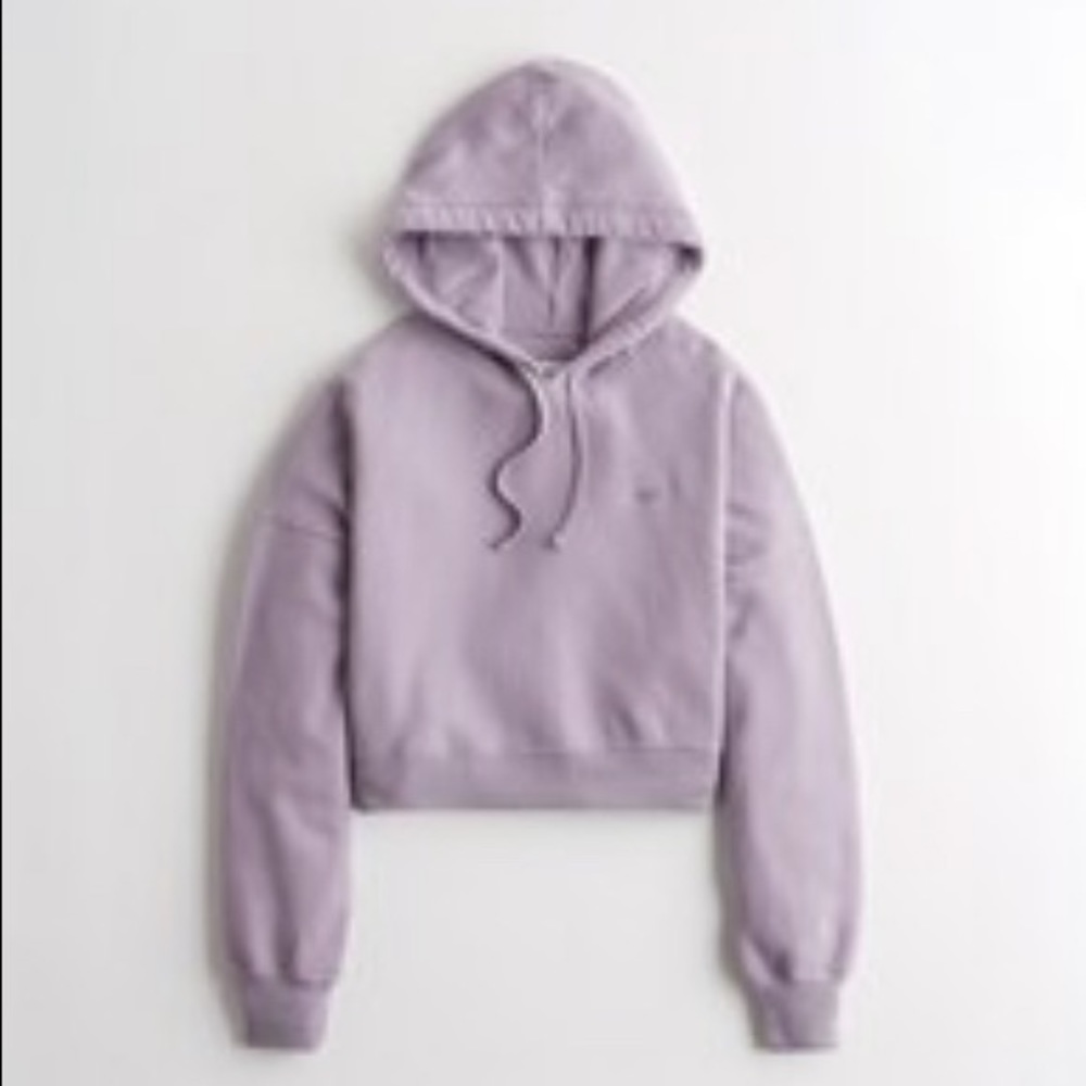 Hollister Cropped Purple Hoodie